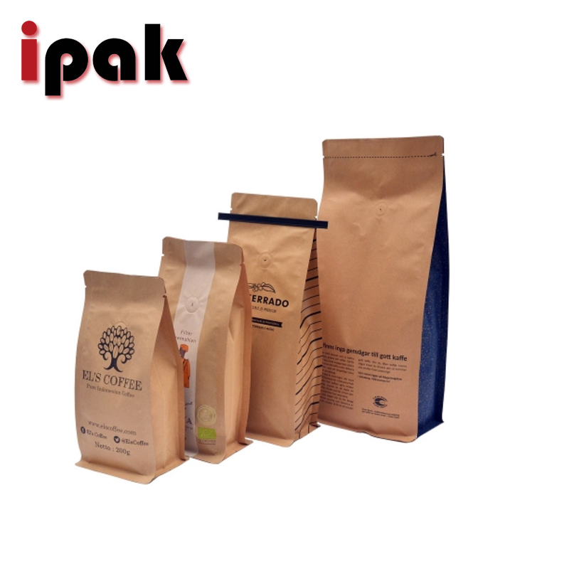 Custom clear window matte Brown stand up kraft paper bag for food , kraft paper bag nuts packaging